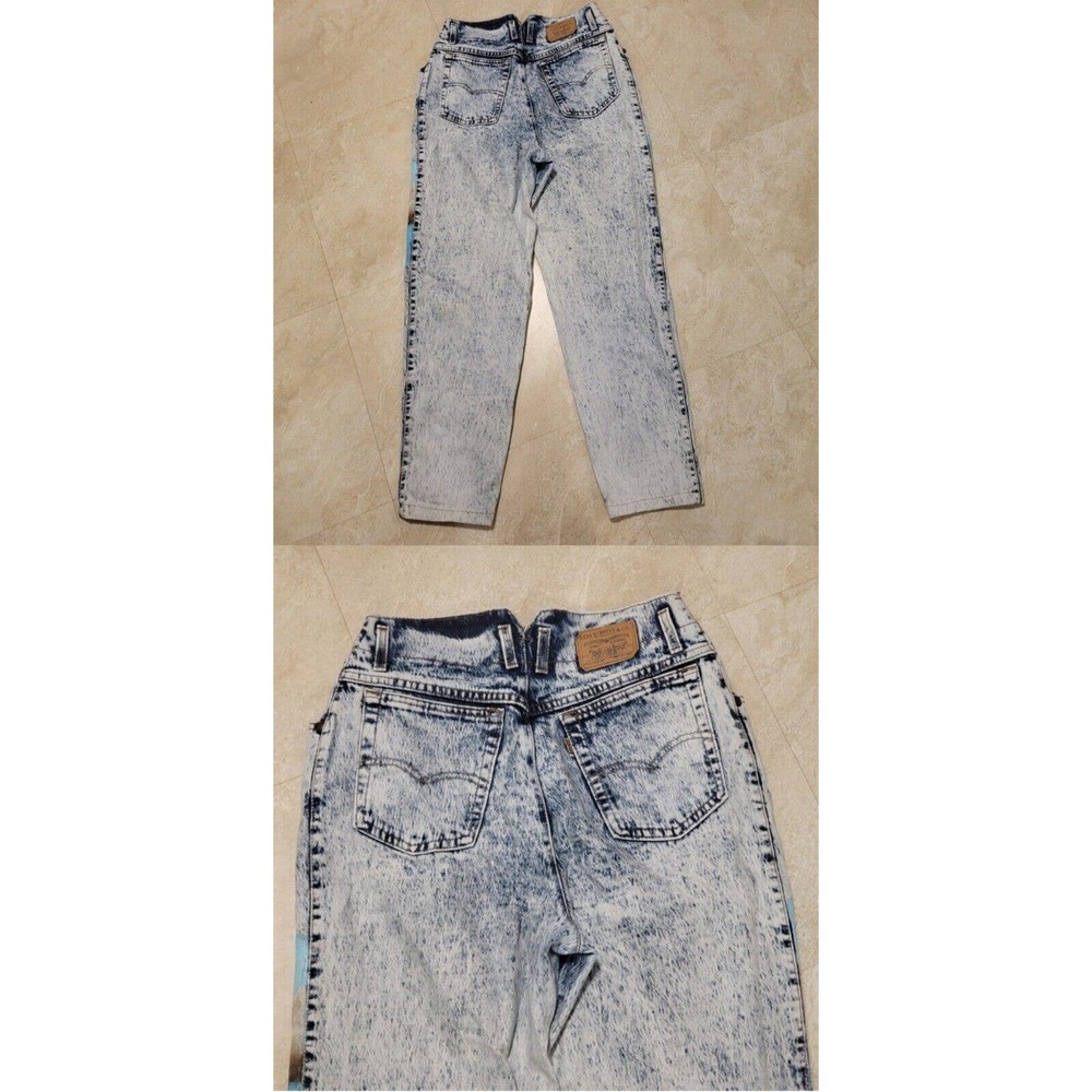 Creation of Adam Michelangelo Hand Painted VTG Levis Acid Wash Womens 14 Jeans - Picture 11 of 12